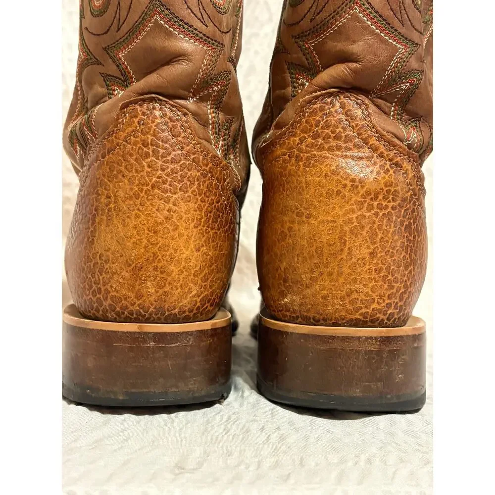 Cody James Handcrafted Mexico Bison Print Leather Western Cowboy Boots Men’s 7D